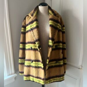 NWT Anthropology Vigoss Plaid Double Breasted Peacoat